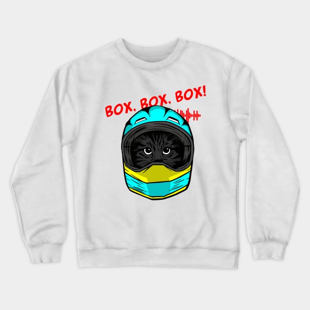 funny cat driver – Box, box, box! (Nando) Crewneck Sweatshirt by LiveForever